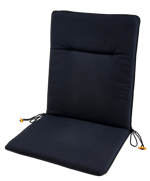AZUR Coussin de jardin chaise pliante noir Larg. 44 x Long. 88 cm