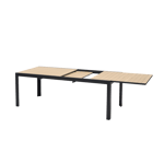 ETHAN Ausziehbarer Tisch Schwarz, Naturell H 76 x B 95 x L 205 cm