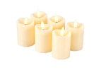 FLICKER Led kaarsen set van 6 ivoor H 9 cm - Ø 5 cm