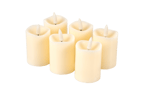 FLICKER LED-Kerzen Set von 6 Elfenbein H 9 cm - Ø 5 cm