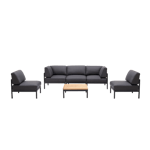 HANNA Cadeira lounge teca preto H 59 x W 73,8 x D 77,2 cm