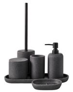 MOON Escova sanita em suporte preto, cinzento escuro H 39,5 cm - Ø 9,5 cm