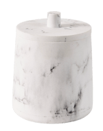 LUNA Soporte de algodones con tapa aspecto de mármol A 12 cm - Ø 10 cm