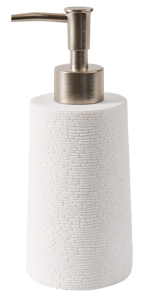 WHITE ELEGANCE Dispensador de jabón blanco, plateado A 17,5 cm - Ø 6,5 cm