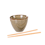 CASSIS Bowl met chopsticks groen H 10 cm - Ø 13 cm