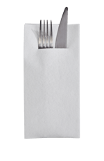 AIRLAID Serviette à pochette set de 12 gris Larg. 40 x Long. 40 cm