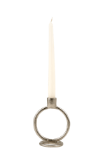 RINGS Castiçal prateado H 14 x W 11 cm - Ø 7 cm