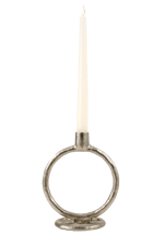 RINGS Kerzenständer Silbern H 19 x B 15 cm - Ø 10 cm