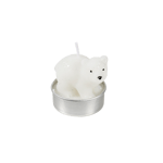 POLA 6 bougies chauffe-plat ours blanc blanc H 4,5 cm - Ø 3,5 cm