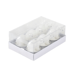 POLA 6 bougies chauffe-plat ours blanc blanc H 4,5 cm - Ø 3,5 cm