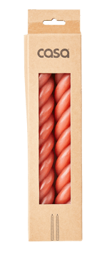 CURL Kaarsen set van 2 rood H 19,5 cm - Ø 2,2 cm