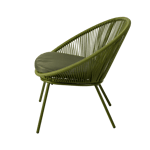 PAPAYO Cadeira lounge com almofada verde H 76 x W 78 x D 68 cm