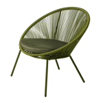 PAPAYO Cadeira lounge com almofada verde H 76 x W 78 x D 68 cm
