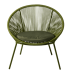 PAPAYO Chaise lounge avec coussin vert H 76 x Larg. 78 x P 68 cm