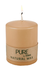 PURE Candela a cilindro beige H 9 cm - Ø 7 cm