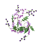 WISTERIA Ghirlanda verde, viola, viola chiaro L 190 cm