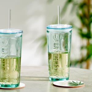 AUTHENTIC Glas Mit Trinkhalm Transparent - Set von 6 