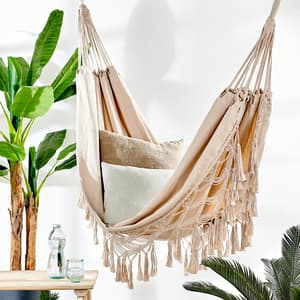 MACRAME Hamac blanc blanc cassé