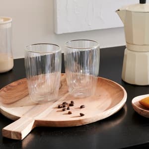 PAUSA Doppelwändiges Glas Set mit 2 35 CL Transparent