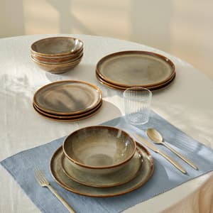 COZY BROWN Assiette brun - set de 4 