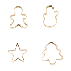 X-MAS GOLD Ausstechförmchen Set von 4 Gold