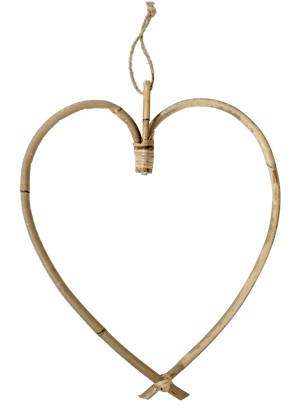 HEART Hangdecoratie naturel H 33 x B 29 cm