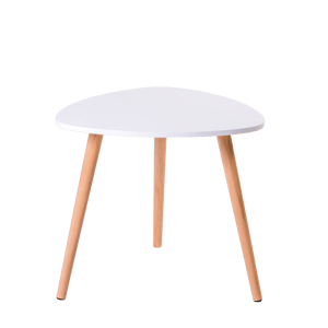 BELLIOT Table d'appoint blanc, naturel H 42 cm - Ø 48 cm