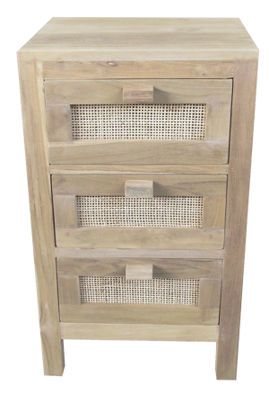 TECK 3-laden kast naturel