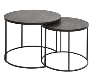 MEMPHIS Tavolini set di 2 gambe nero H 45 cm - Ø 60 cm
