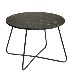 MARBO Tavolino nero H 34,7 cm - Ø 50 cm
