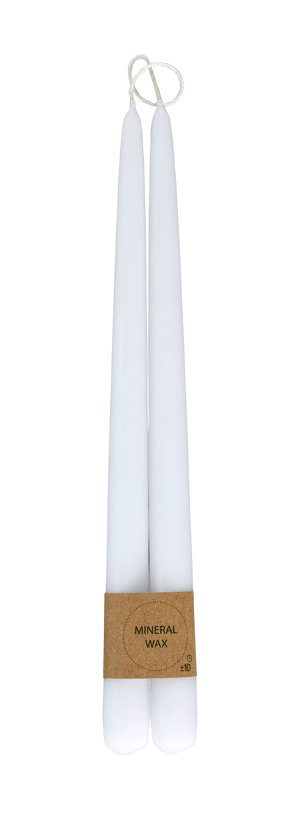 DUO Velas largas juego de 2 blanco L 30 cm - Ø 2,2 cm