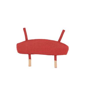 AUGUST Almofada de costas vermelho H 11 x W 43 cm