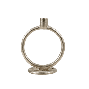 RINGS Castiçal prateado H 19 x W 15 cm - Ø 10 cm
