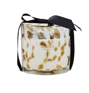 ESCAPE WORLD OF GOA Candela profumata in vaso bianco, dorato, multicolore H 8 cm - Ø 8 cm