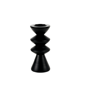 ZIGZAG Soporte para vela pequeña negro A 17,5 cm - Ø 7,3 cm