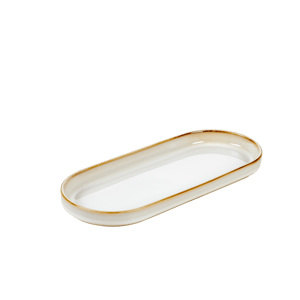 MINERAL MARBLE Piatto beige W 25,5 x D 11 cm