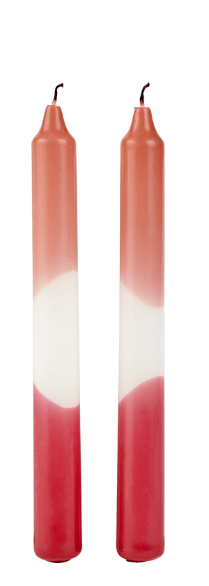 TWO Bougies set de 2 blanc, rouge, multicolore, vieux rose