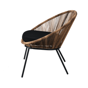 PAPAYO Chaise lounge avec coussin naturel