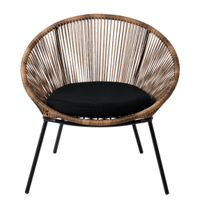 PAPAYO Chaise lounge avec coussin naturel