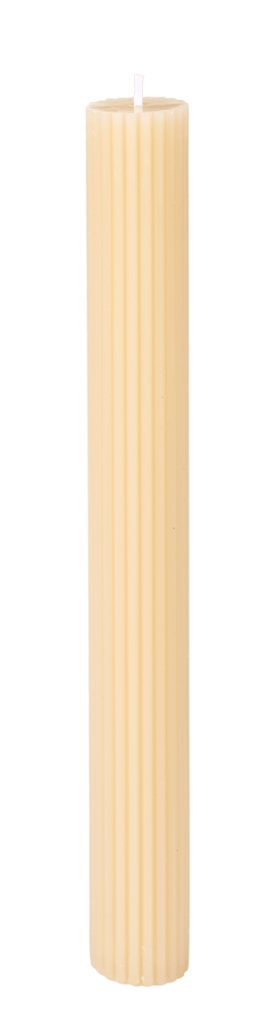 RIB Bougie côtelée ivoire Long. 25 cm - Ø 2,6 cm