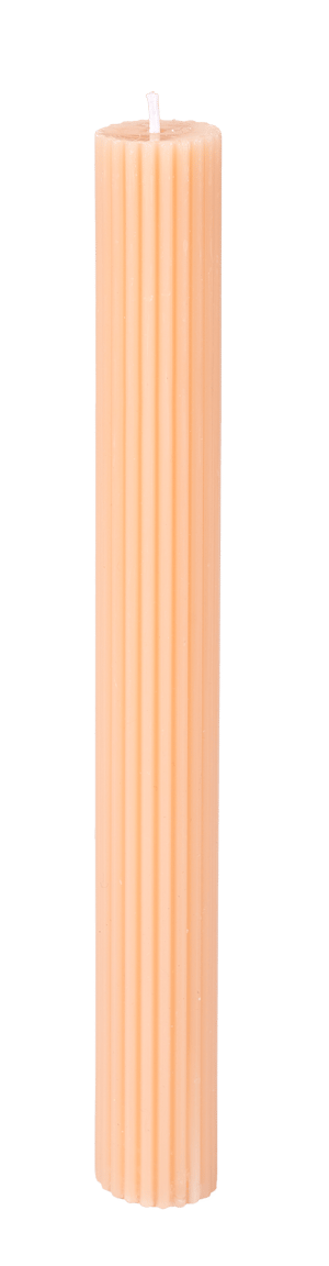 RIB Bougie côtelée orange Long. 25 cm - Ø 2,6 cm