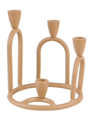 RINGS Kerzenständer Für 4 Kerzen Hellbraun H 22 cm - Ø 19 cm