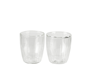 PAUSA Doppelwändiges Glas Set von 2 Transparent H 7,3 cm - Ø 7,3 cm