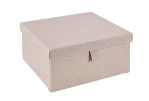 LINOLUX Boîte de rangement avec couvercle beige H 15 x Larg. 31,5 x P 31,5 cm