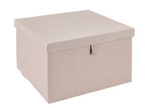 LINOLUX Caixa de arrumação com tampa bege H 22 x W 36 x D 36 cm