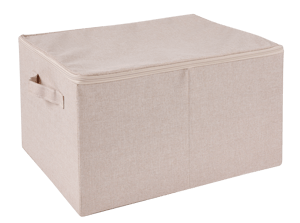 LINOLUX Boîte de rangement avec fermeture éclair beige H 25 x Larg. 44 x P 35 cm