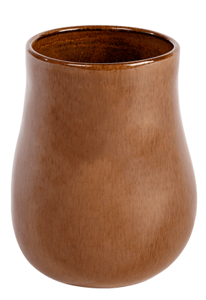LINDE Vase Hellbraun H 18 cm - Ø 13,5 cm