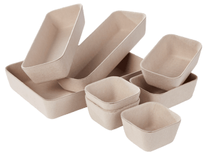 LINOSTORE Paniers de rangement pour tiroir beige