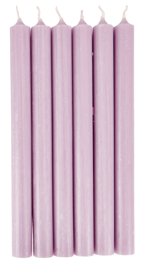FINA Velas conjunto de 6 roxo claro H 25 cm - Ø 2,2 cm