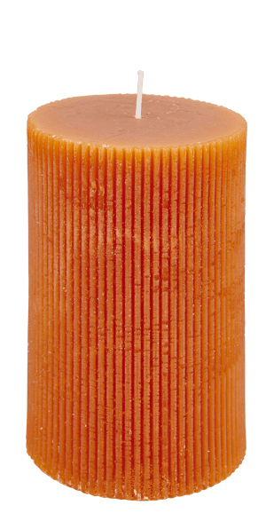 RUSTIC Candela ondulata marrone H 15 cm - Ø 10 cm